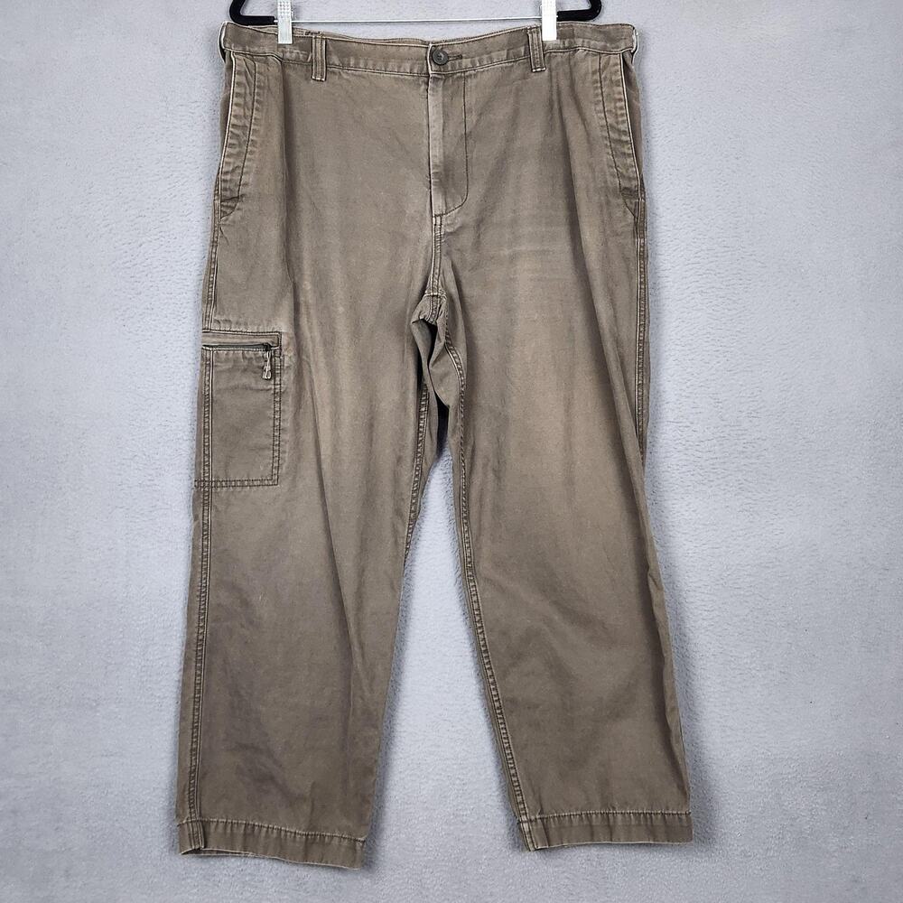 Dockers Cargo Pants Mens 40x29 Brown D3 Classic Canvas Workwear Casual Pockets